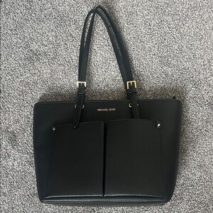 Michael Kors Black Tote with Gold Accents